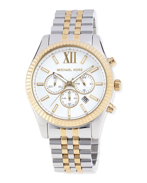 michael kors silver gold watch|michael kors chronograph gold.